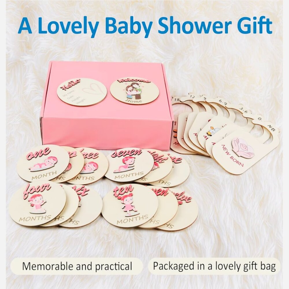 *NWT* A Lovely Shower Gift Baby Girl Milestone Cards‎ & Clothes Dividers 21 PCS